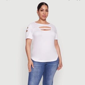 Love ❤️ Gray Cut Out Short Sleeve T-Shirt